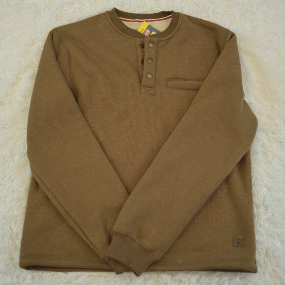 Coleman Men's Copper Sherpa Lined Henley Pullover Sweater Size M NWT - Picture 1 of 4